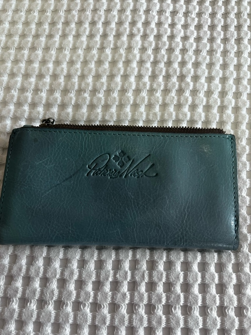Patricia Nash Teal Leather Wallet with Snap Closure - Picture 3 of 8